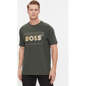 Zielony t-shirt Hugo Boss w młodzieżowym stylu z krótkim rękawem