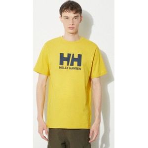 Żółty t-shirt Helly Hansen z bawełny w młodzieżowym stylu