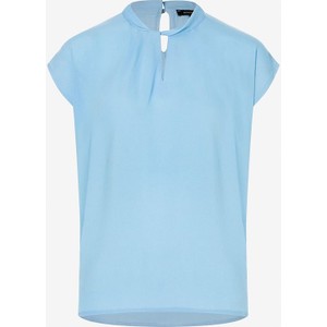 Niebieska bluzka More & More z golfem w stylu casual z krótkim rękawem