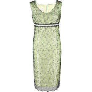 Zielona sukienka Fokus bez rękawów w stylu glamour dopasowana