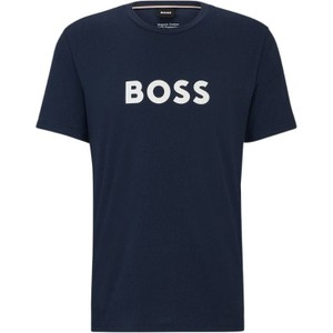 Niebieski t-shirt Hugo Boss w młodzieżowym stylu z krótkim rękawem