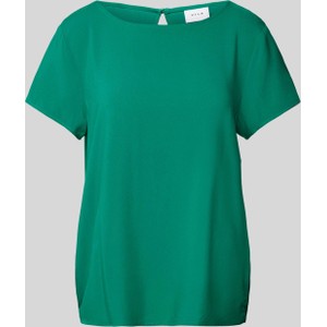 Zielony t-shirt Vila z krótkim rękawem z okrągłym dekoltem w stylu casual
