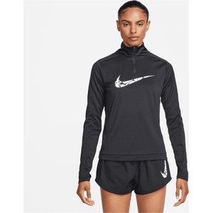 Czarna bluzka Nike w sportowym stylu z okrągłym dekoltem
