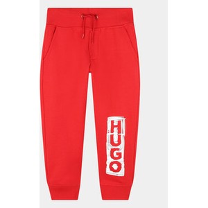 Czerwone spodnie dziecięce Hugo Boss