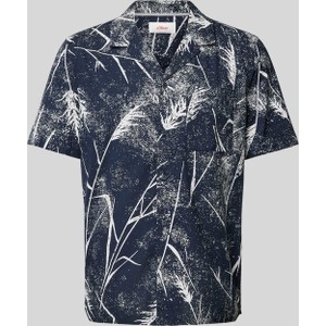 Granatowa koszula S.Oliver z krótkim rękawem w stylu casual