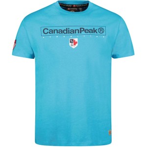 Niebieski t-shirt Canadian Peak w młodzieżowym stylu z bawełny z krótkim rękawem
