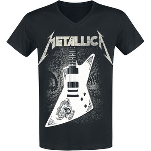 Czarny t-shirt Metallica z bawełny w młodzieżowym stylu z krótkim rękawem