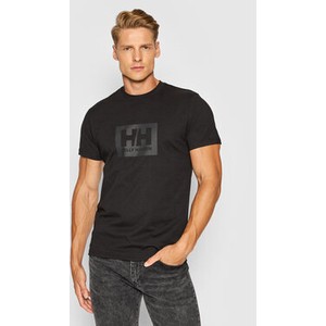 Czarny t-shirt Helly Hansen w młodzieżowym stylu z krótkim rękawem