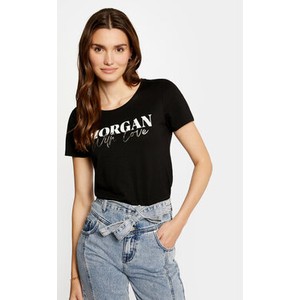 Czarna bluzka Morgan z krótkim rękawem w młodzieżowym stylu