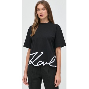 Czarny t-shirt Karl Lagerfeld z bawełny w młodzieżowym stylu