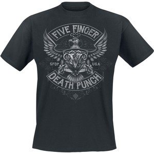 Czarny t-shirt Five Finger Death Punch w młodzieżowym stylu