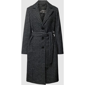 Czarny płaszcz More & More w stylu casual z bawełny bez kaptura