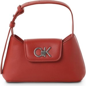 Czerwona torebka Calvin Klein matowa w wakacyjnym stylu średnia
