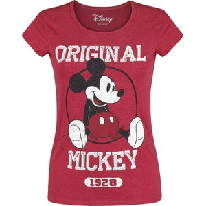 Czerwony t-shirt Myszka Miki I Minnie z bawełny