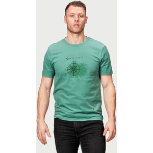 Zielony t-shirt Halti z bawełny w młodzieżowym stylu z nadrukiem