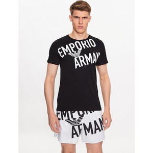 Czarny t-shirt Emporio Armani z krótkim rękawem w młodzieżowym stylu