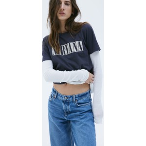 Bluzka H & M z dżerseju w młodzieżowym stylu z okrągłym dekoltem