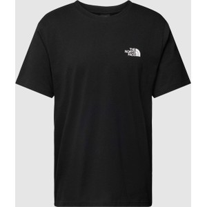Czarny t-shirt The North Face z nadrukiem z krótkim rękawem z bawełny