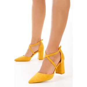 Żółte czółenka Zapatos na obcasie