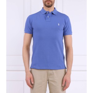 Niebieska koszulka polo POLO RALPH LAUREN z bawełny w stylu casual z krótkim rękawem