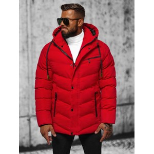 Czerwona kurtka Ozonee krótka w stylu casual