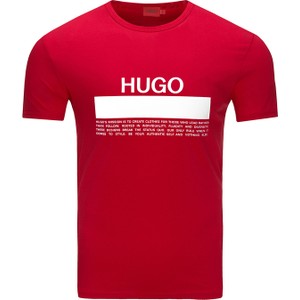 T-shirt Hugo Boss z bawełny z nadrukiem w młodzieżowym stylu