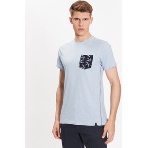 Niebieski t-shirt MODIVO z krótkim rękawem w młodzieżowym stylu