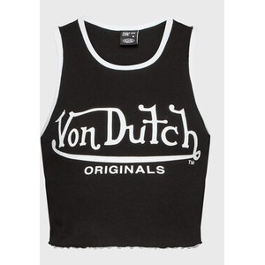 Top Von Dutch w młodzieżowym stylu z okrągłym dekoltem
