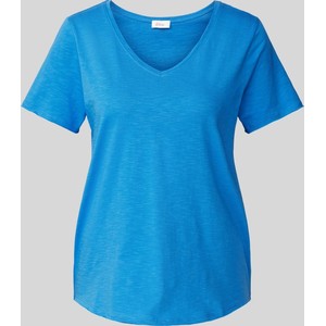 Niebieski t-shirt S.Oliver w stylu casual z krótkim rękawem