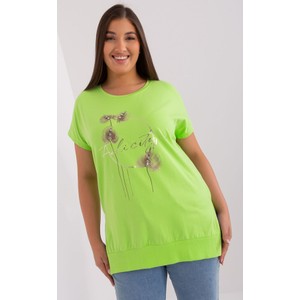 Zielona bluzka Relevance z bawełny z okrągłym dekoltem w młodzieżowym stylu