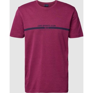 Fioletowy t-shirt Christian Berg w młodzieżowym stylu z krótkim rękawem z bawełny