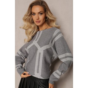 Sweter Renee w stylu casual w geometryczne wzory