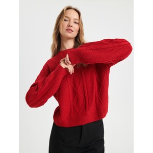 Czerwony sweter Sinsay w stylu casual
