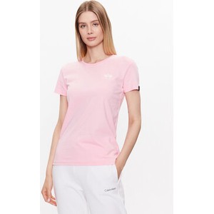 Różowa bluzka Alpha Industries w stylu casual