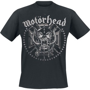 Czarny t-shirt Motörhead z krótkim rękawem w młodzieżowym stylu