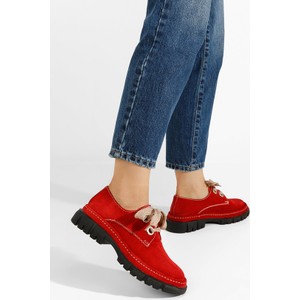 Czerwone półbuty Zapatos sznurowane