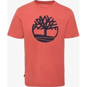 Czerwony t-shirt Timberland w młodzieżowym stylu z krótkim rękawem