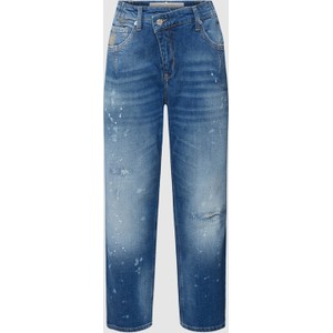 Granatowe jeansy MAC w street stylu z bawełny