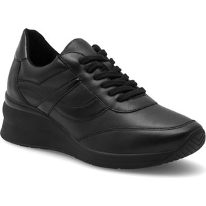 Czarne buty sportowe Sergio Bardi z płaską podeszwą w sportowym stylu sznurowane