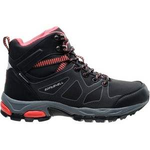 Czarne buty trekkingowe Hi-Tec z płaską podeszwą sznurowane