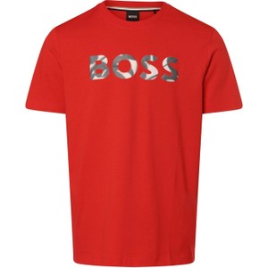 Czerwony t-shirt Hugo Boss w młodzieżowym stylu z bawełny