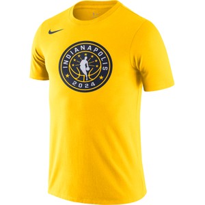 Żółty t-shirt Nike z krótkim rękawem w sportowym stylu