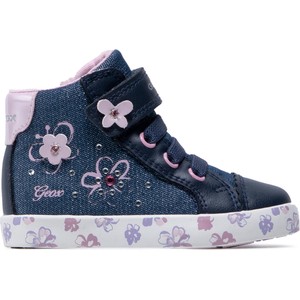 Buty dziecięce zimowe Geox w kwiatki dla dziewczynek
