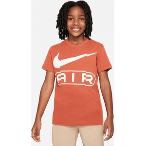 Pomarańczowa bluzka dziecięca Nike z krótkim rękawem z bawełny dla dziewczynek