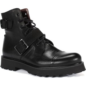 Czarne buty zimowe Domeno w stylu casual sznurowane