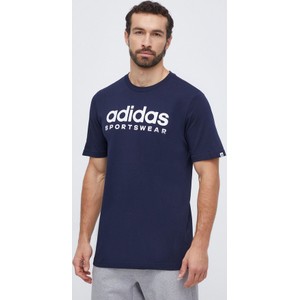 T-shirt Adidas z nadrukiem z krótkim rękawem w sportowym stylu