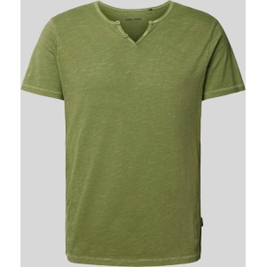 Zielony t-shirt Blend z bawełny z krótkim rękawem