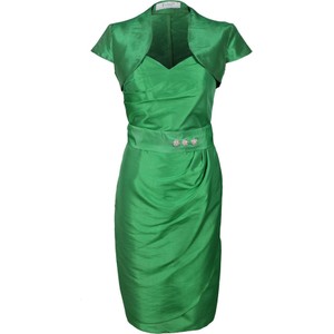 Zielona sukienka Fokus z krótkim rękawem midi