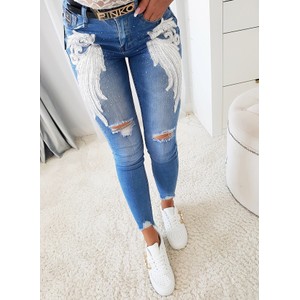 Granatowe jeansy Iwette Fashion w stylu casual