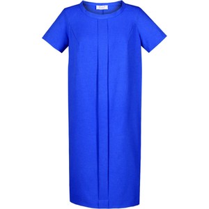Niebieska sukienka Fokus w stylu casual z krótkim rękawem